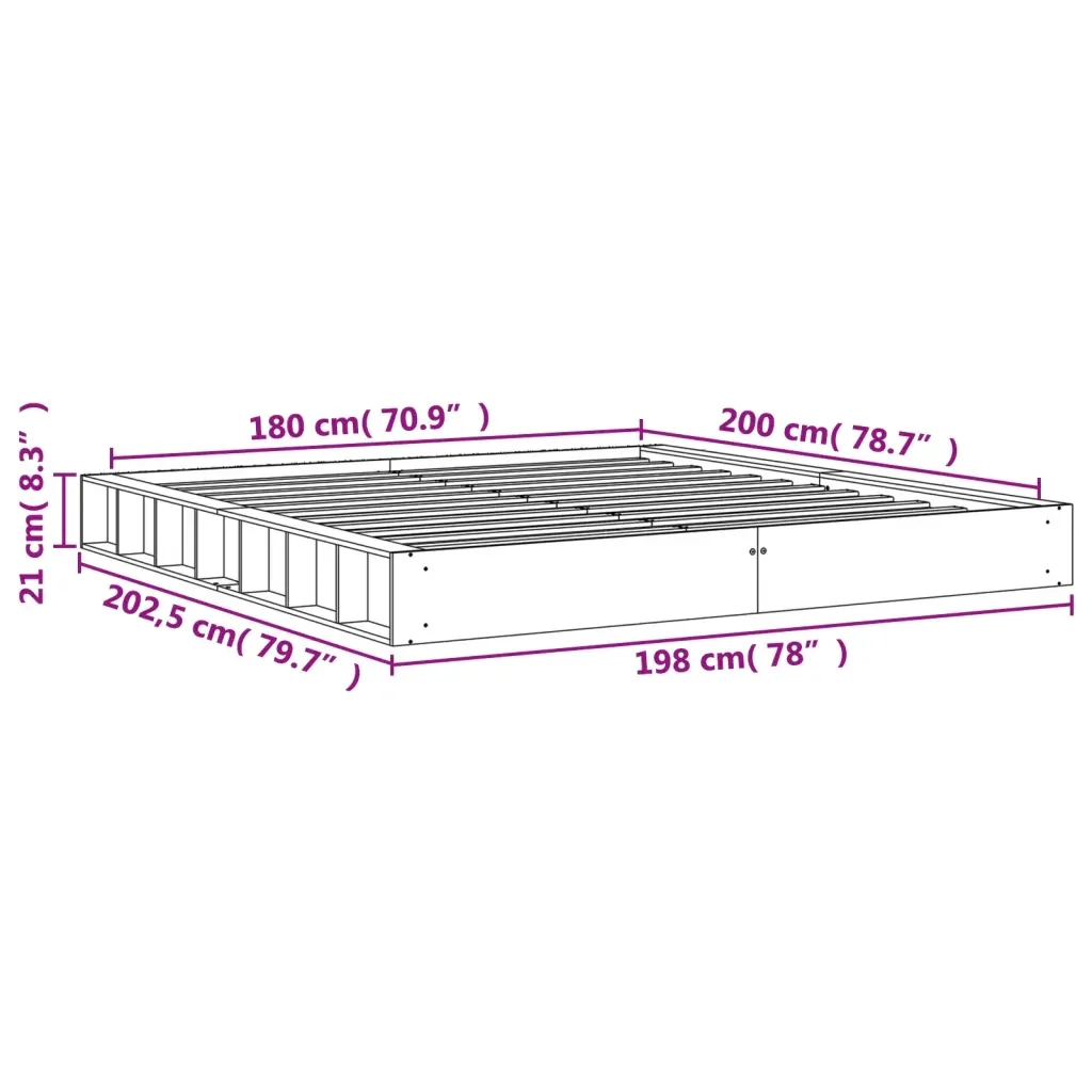 Letto matrimoniale | Letto per adulti | Giroletto senza Materasso Marrone Cera 180x200 cm Legno di Pino - Image 9