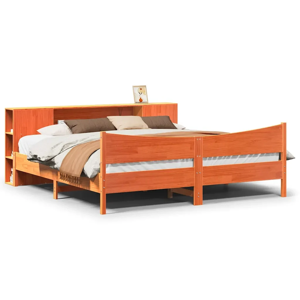 Letto matrimoniale | Letto per adulti | Giroletto senza Materasso Marrone Cera 200x200 cm Legno di Pino