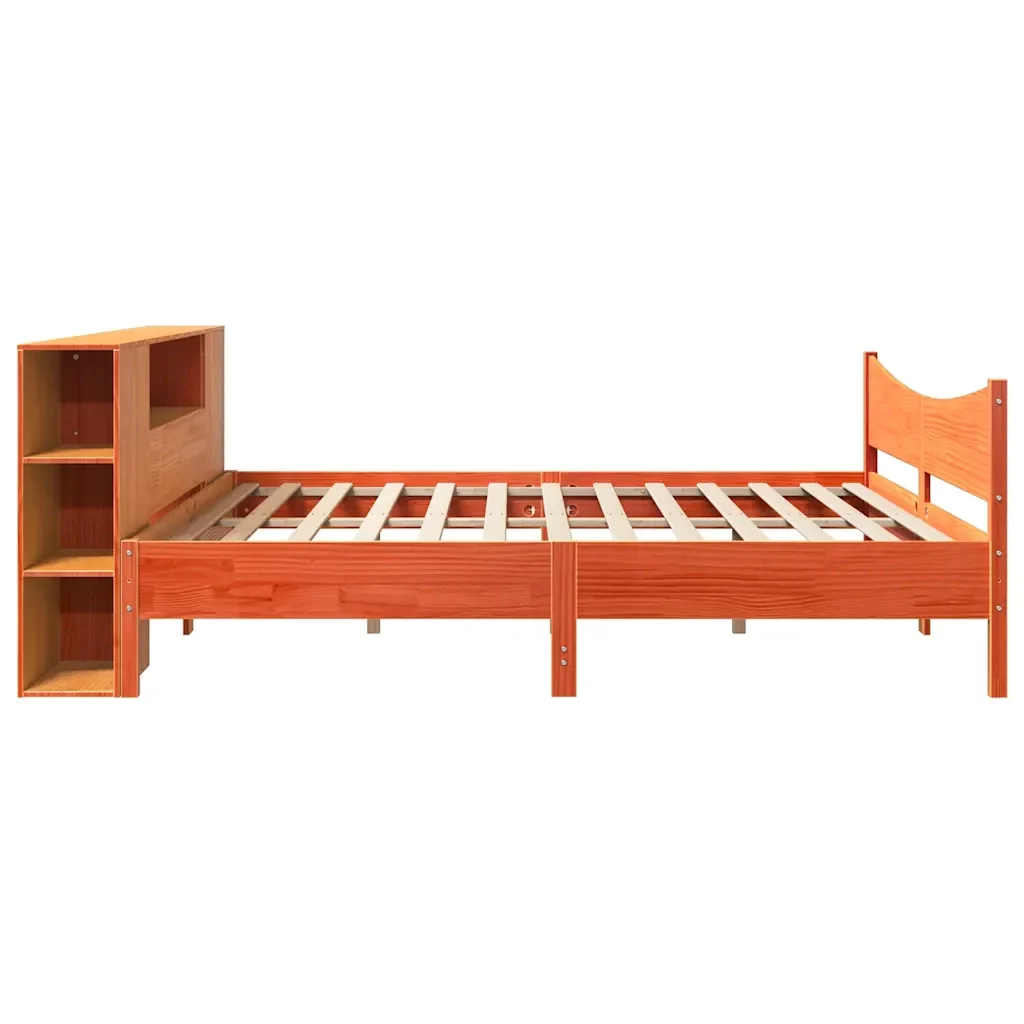 Letto matrimoniale | Letto per adulti | Giroletto senza Materasso Marrone Cera 200x200 cm Legno di Pino - Image 7