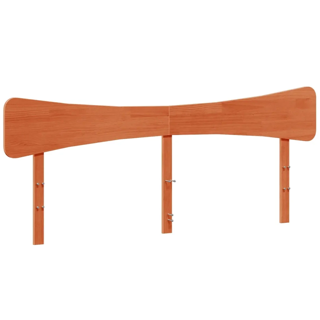 Letto matrimoniale | Letto per adulti | Giroletto senza Materasso Marrone Cera 200x200 cm Legno di Pino - Image 6