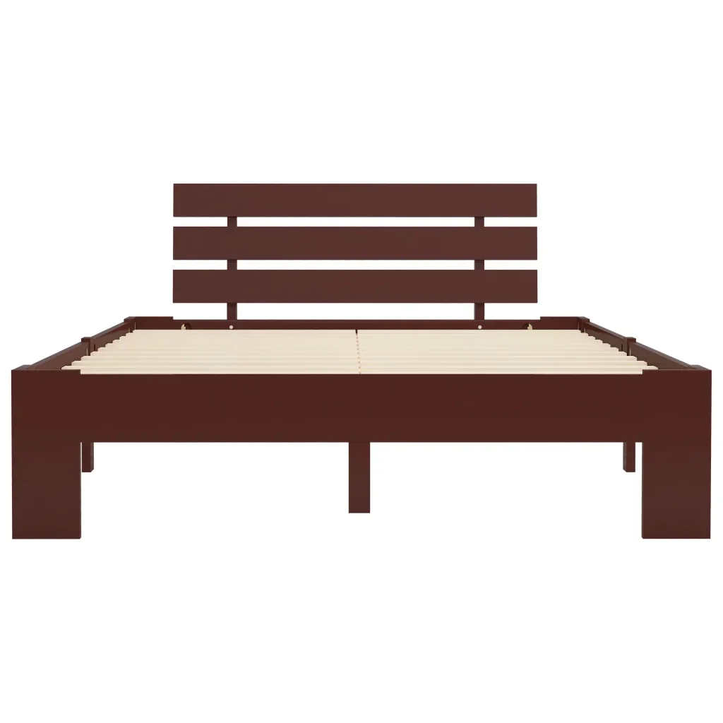 Letto matrimoniale | Letto per adulti | Giroletto senza Materasso Marrone Scuro 120x200 cm Legno Pino - Image 3