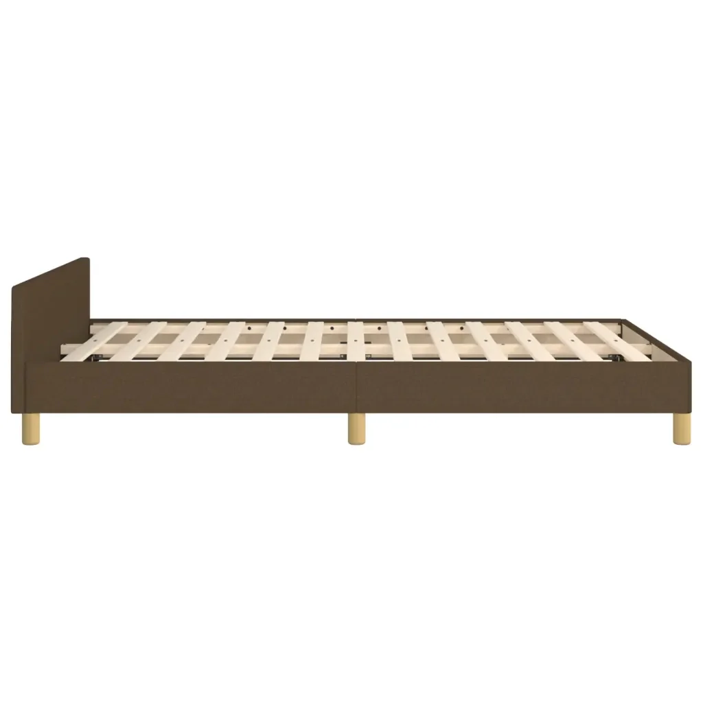Letto matrimoniale | Letto per adulti | Giroletto senza Materasso Marrone Scuro 120x200 cm Tessuto - Image 7