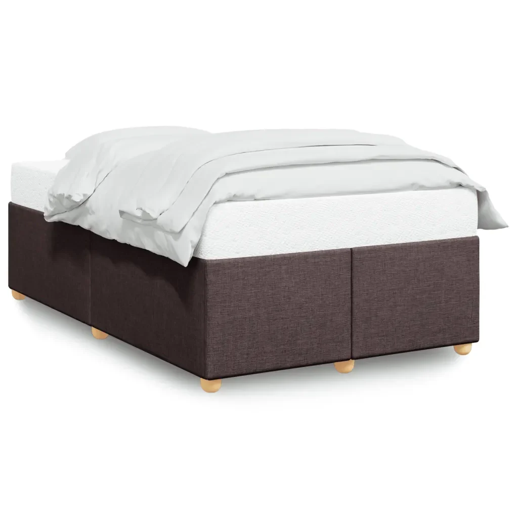 Letto matrimoniale | Letto per adulti | Giroletto senza Materasso Marrone Scuro 120x200 cm Tessuto