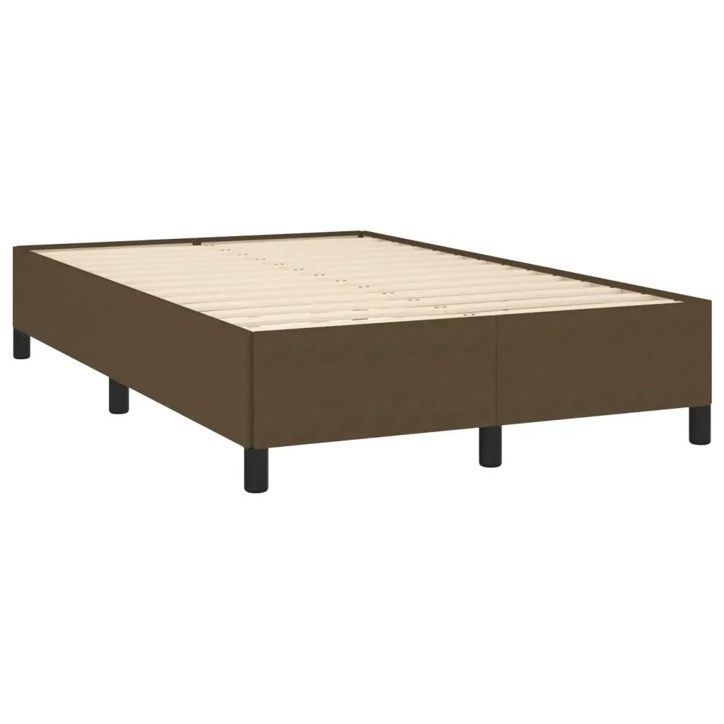 Letto matrimoniale | Letto per adulti | Giroletto senza Materasso Marrone Scuro 120x200 cm Tessuto - Image 4