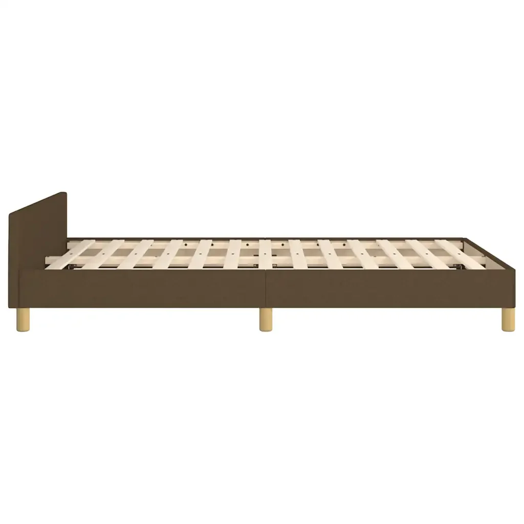 Letto matrimoniale | Letto per adulti | Giroletto senza Materasso Marrone Scuro 120x200 cm Tessuto - Image 6