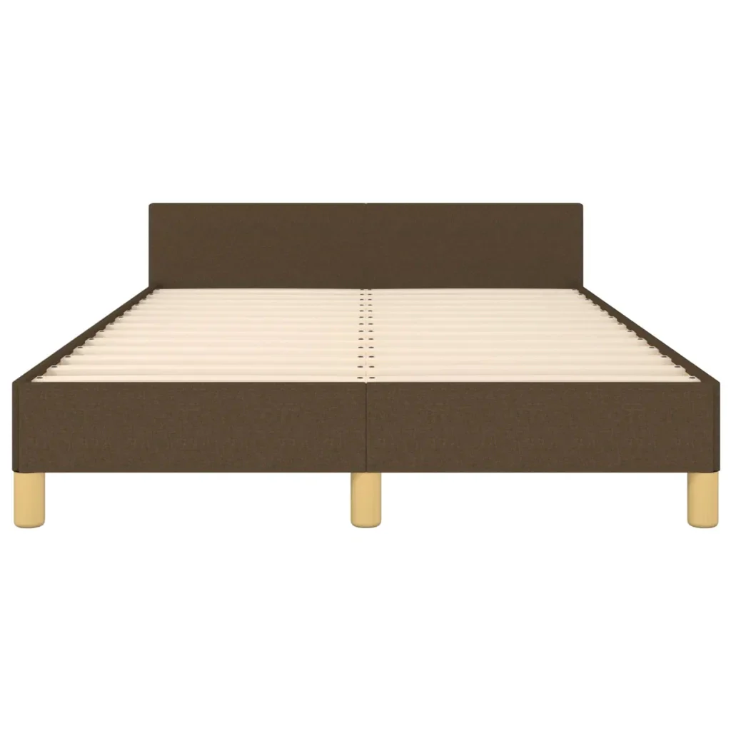 Letto matrimoniale | Letto per adulti | Giroletto senza Materasso Marrone Scuro 120x200 cm Tessuto - Image 6