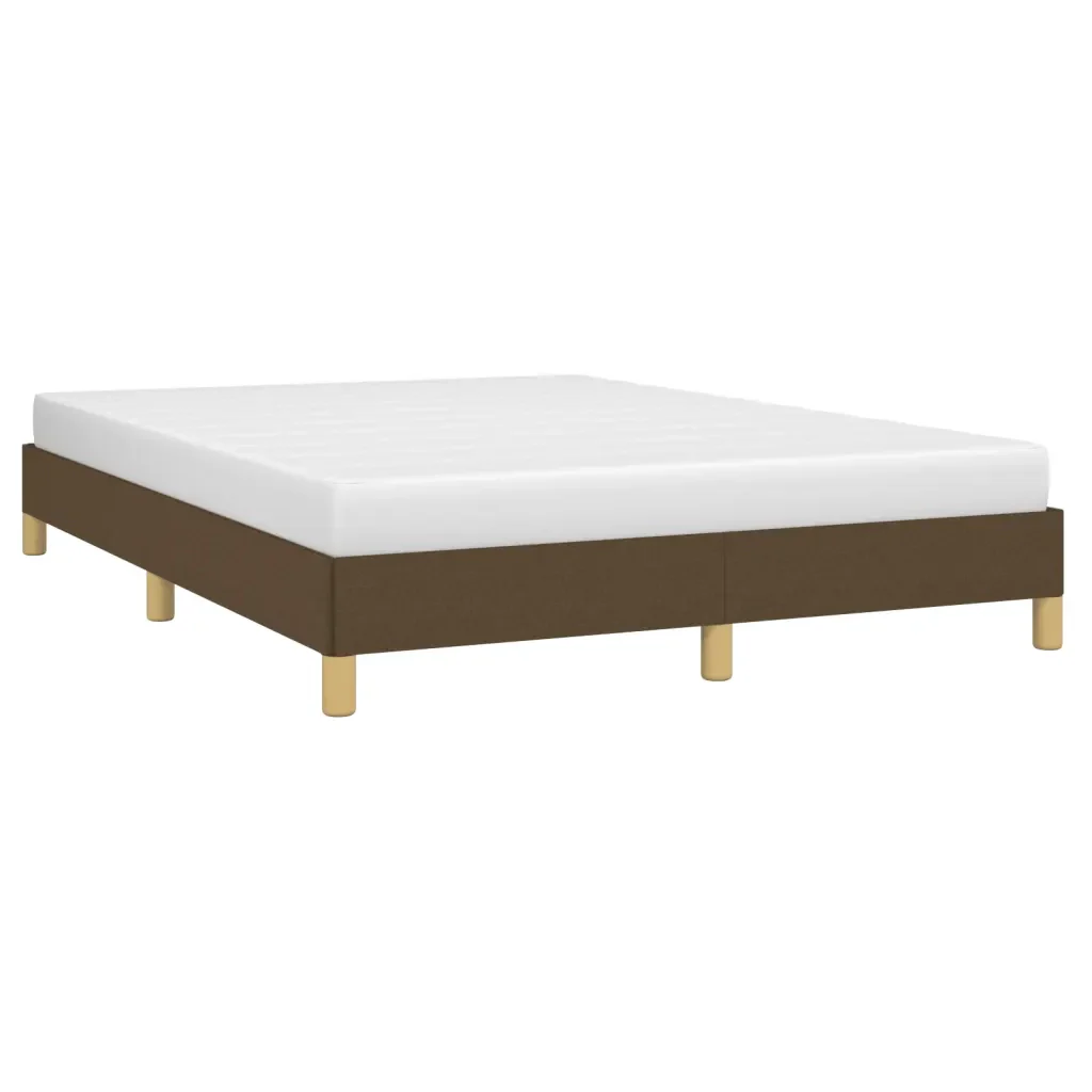 Letto matrimoniale | Letto per adulti | Giroletto senza Materasso Marrone Scuro 140x190 cm Tessuto - Image 4