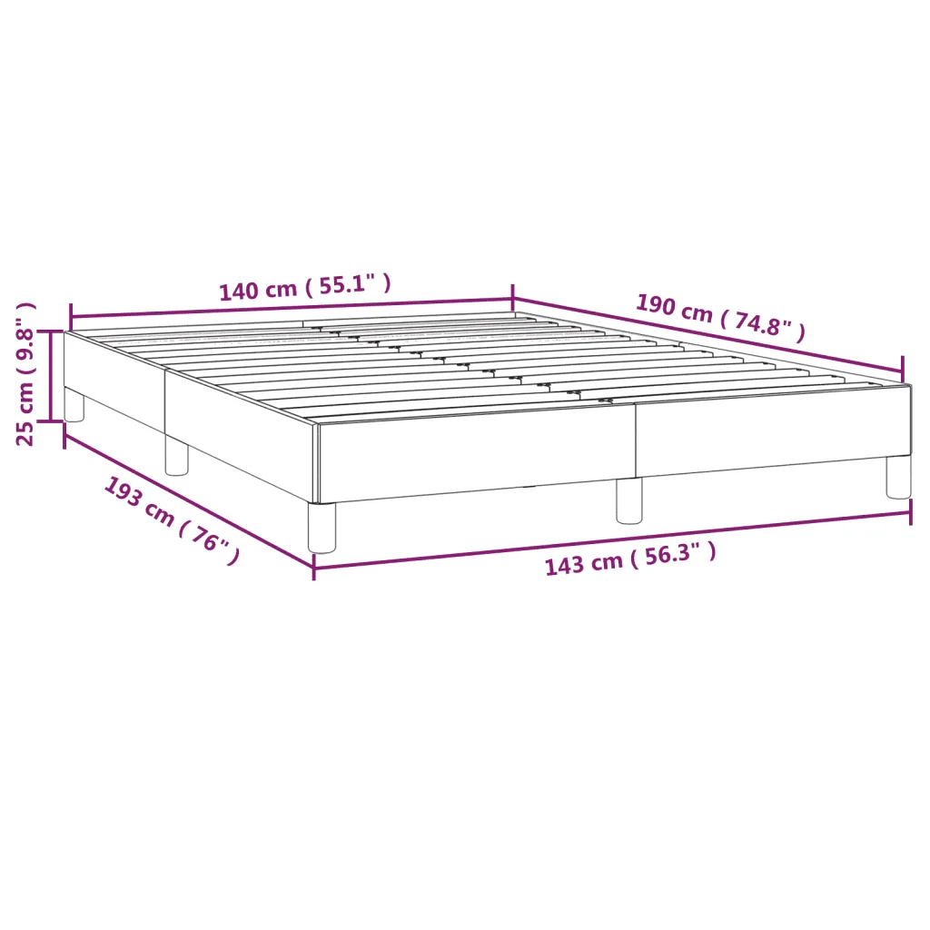 Letto matrimoniale | Letto per adulti | Giroletto senza Materasso Marrone Scuro 140x190 cm Tessuto - Image 9