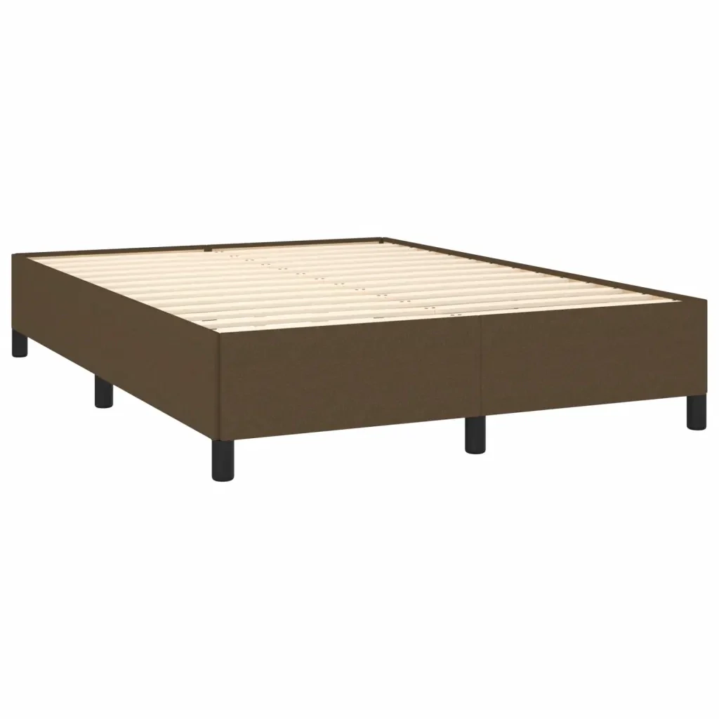 Letto matrimoniale | Letto per adulti | Giroletto senza Materasso Marrone Scuro 140x190 cm Tessuto - Image 3