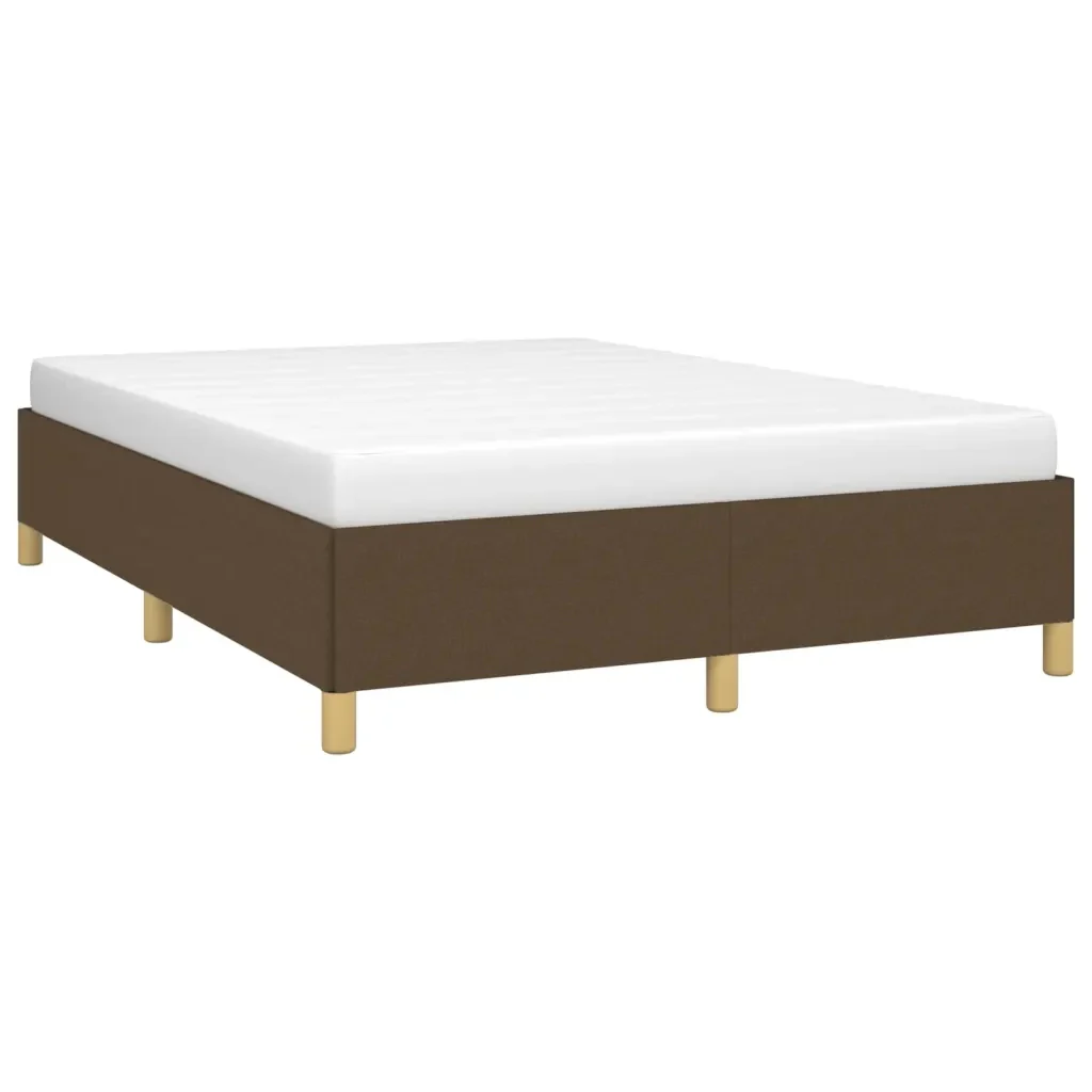 Letto matrimoniale | Letto per adulti | Giroletto senza Materasso Marrone Scuro 140x190 cm Tessuto - Image 3