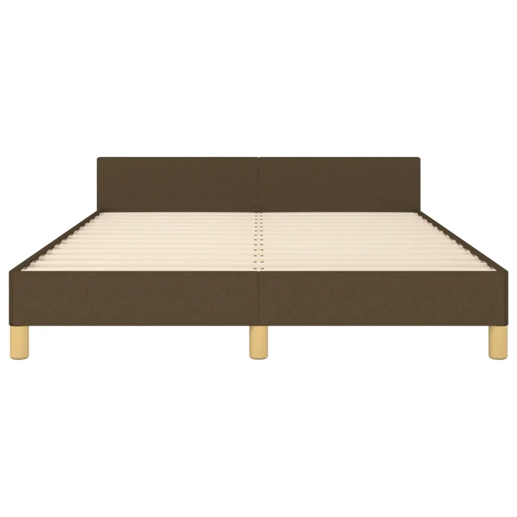 Letto matrimoniale | Letto per adulti | Giroletto senza Materasso Marrone Scuro 140x190 cm Tessuto - Image 6