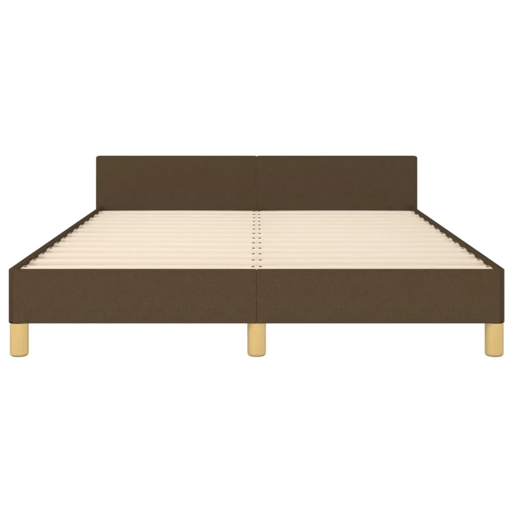 Letto matrimoniale | Letto per adulti | Giroletto senza Materasso Marrone Scuro 140x190 cm Tessuto - Image 6