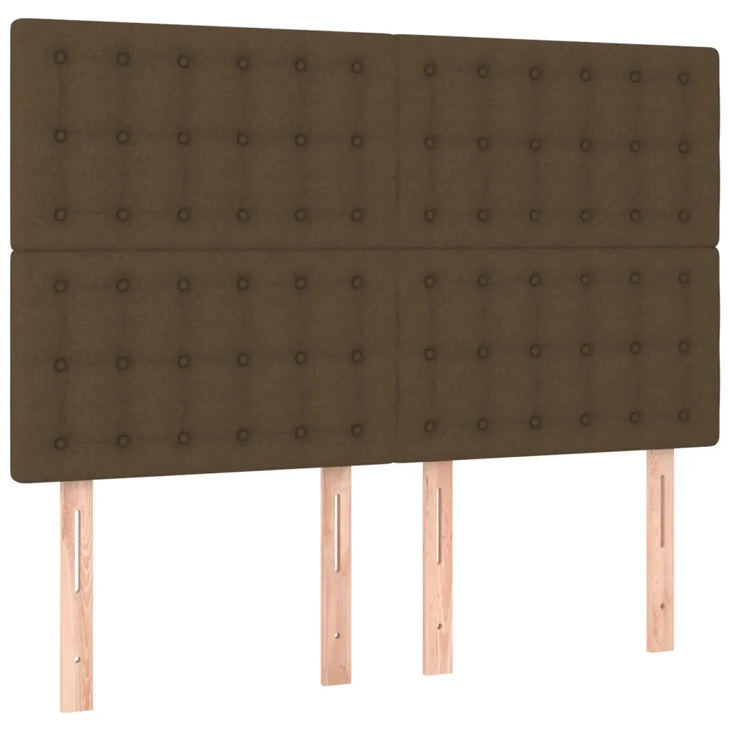 Letto matrimoniale | Letto per adulti | Giroletto senza Materasso Marrone Scuro 140x190 cm Tessuto - Image 9