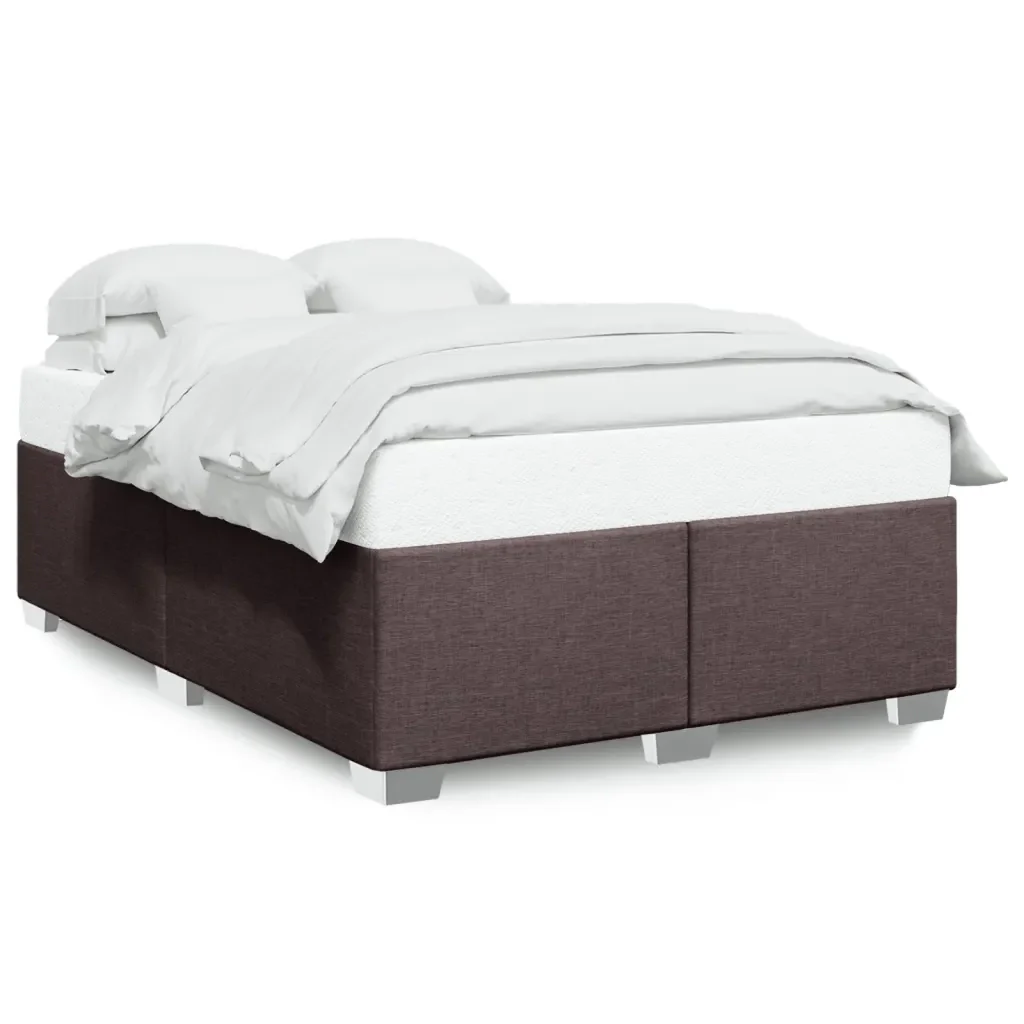 Letto matrimoniale | Letto per adulti | Giroletto senza Materasso Marrone Scuro 140x190 cm Tessuto