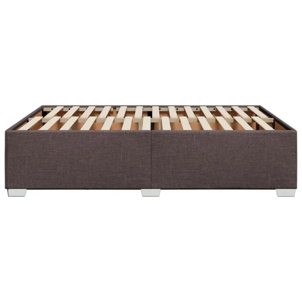 Letto matrimoniale | Letto per adulti | Giroletto senza Materasso Marrone Scuro 140x190 cm Tessuto - Image 5