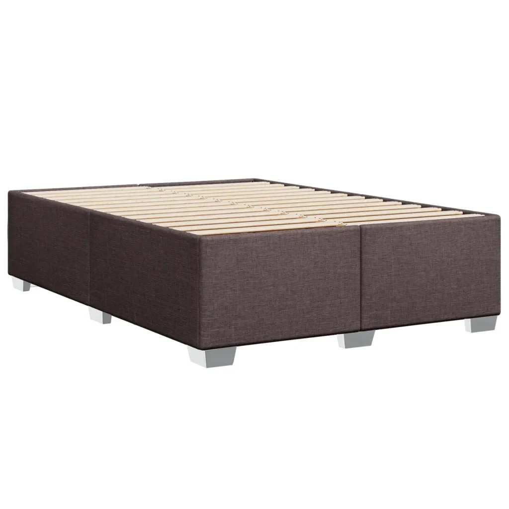 Letto matrimoniale | Letto per adulti | Giroletto senza Materasso Marrone Scuro 140x190 cm Tessuto - Image 6
