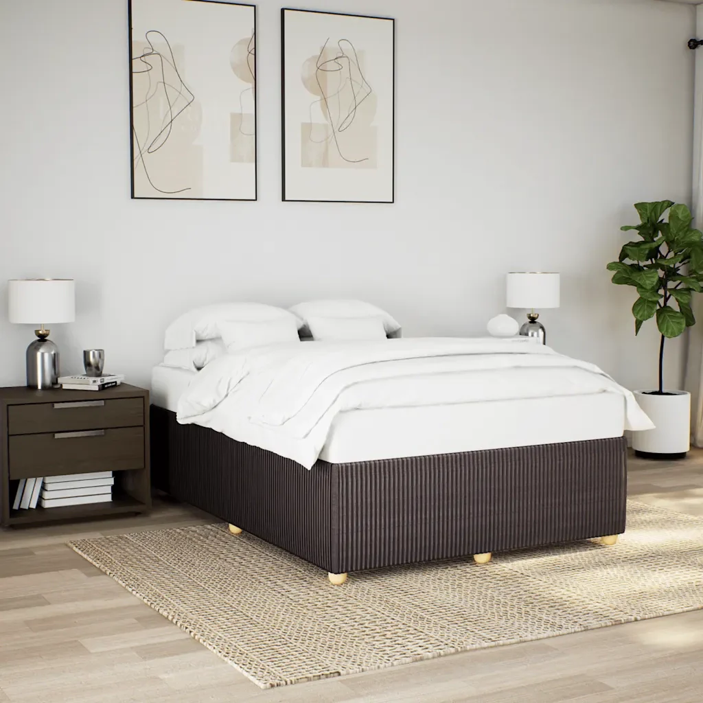 Letto matrimoniale | Letto per adulti | Giroletto senza Materasso Marrone Scuro 140x190 cm Tessuto - Image 2