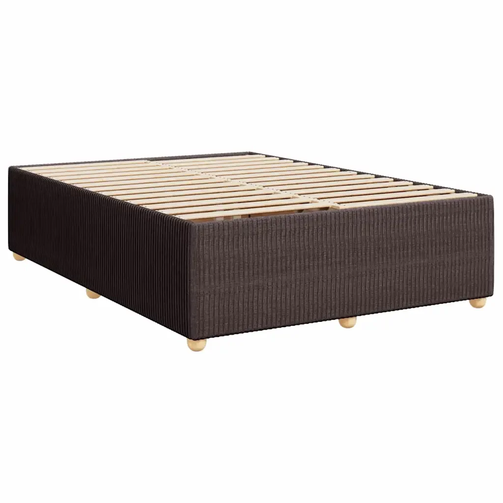 Letto matrimoniale | Letto per adulti | Giroletto senza Materasso Marrone Scuro 140x190 cm Tessuto - Image 4