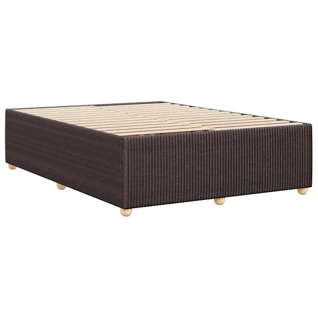 Letto matrimoniale | Letto per adulti | Giroletto senza Materasso Marrone Scuro 140x190 cm Tessuto - Image 6