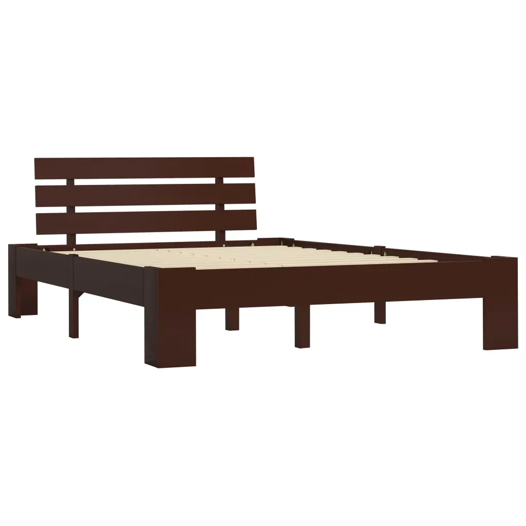 Letto matrimoniale | Letto per adulti | Giroletto senza Materasso Marrone Scuro 140x200 cm Legno Pino