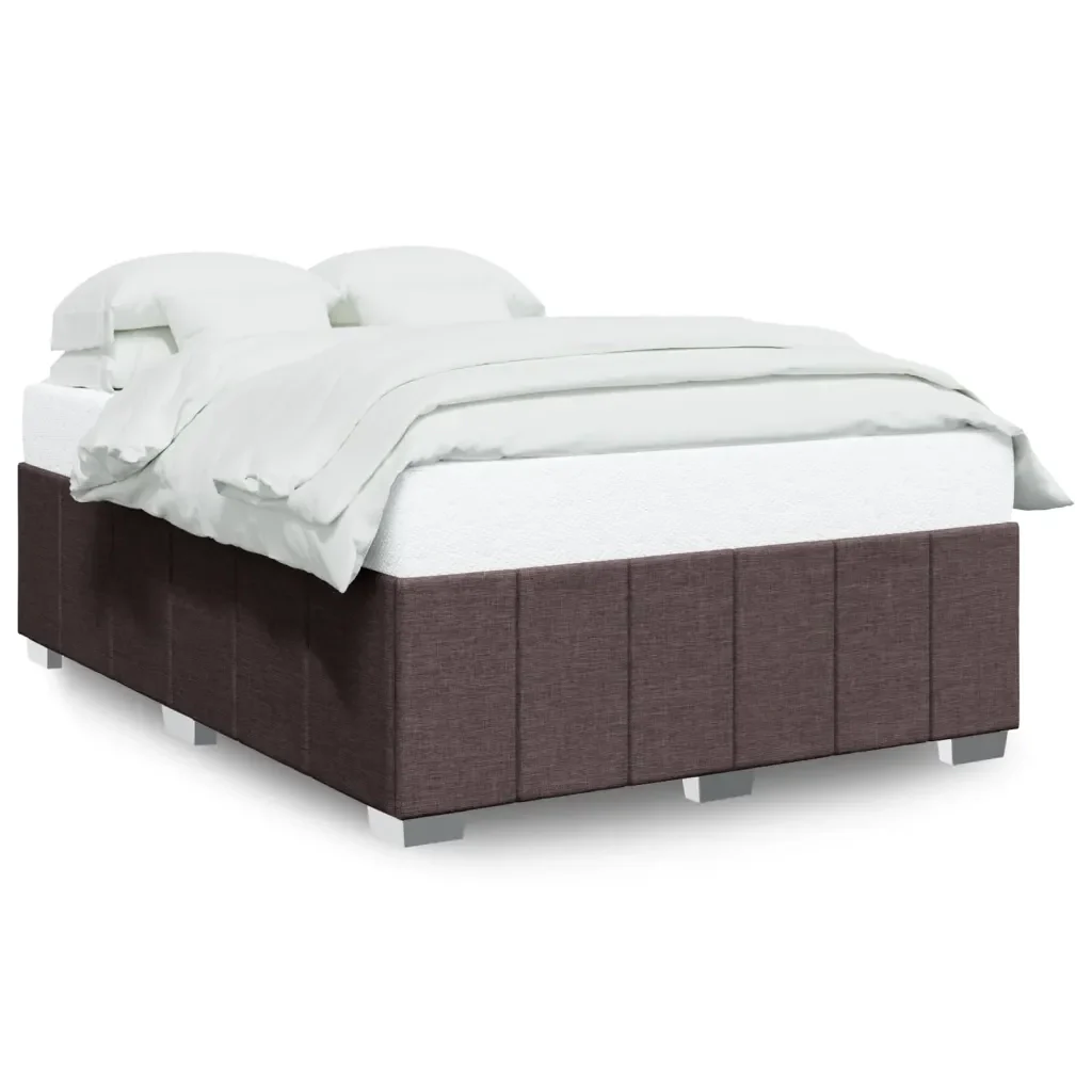 Letto matrimoniale | Letto per adulti | Giroletto senza Materasso Marrone Scuro 140x200 cm Tessuto
