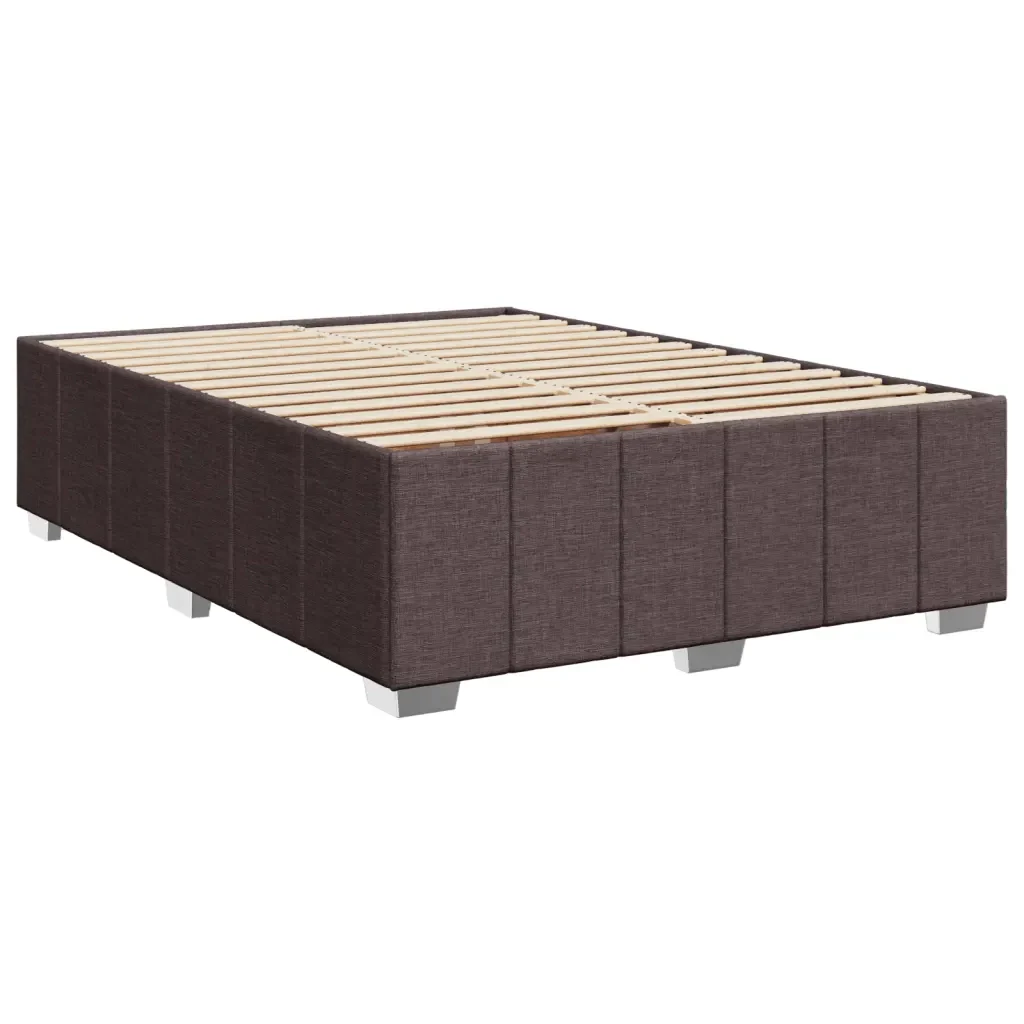 Letto matrimoniale | Letto per adulti | Giroletto senza Materasso Marrone Scuro 140x200 cm Tessuto - Image 4