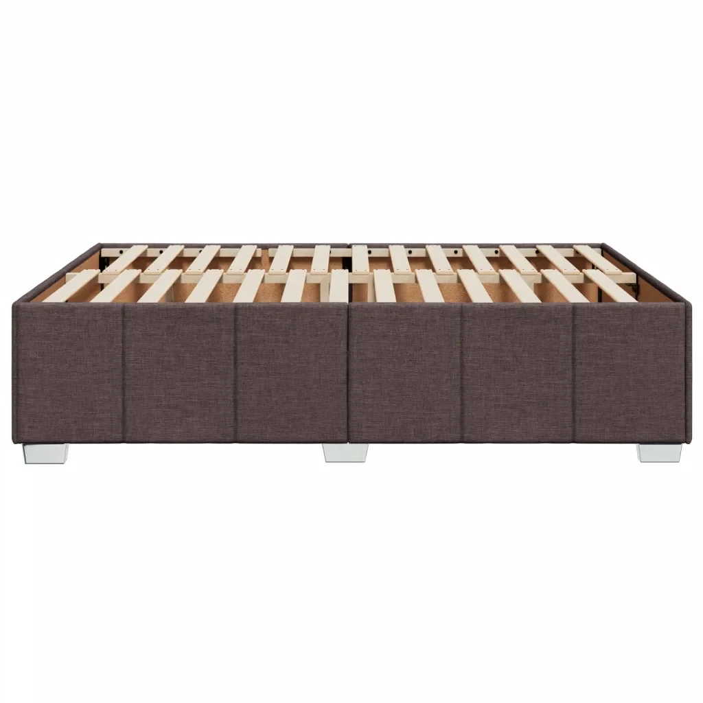 Letto matrimoniale | Letto per adulti | Giroletto senza Materasso Marrone Scuro 140x200 cm Tessuto - Image 5