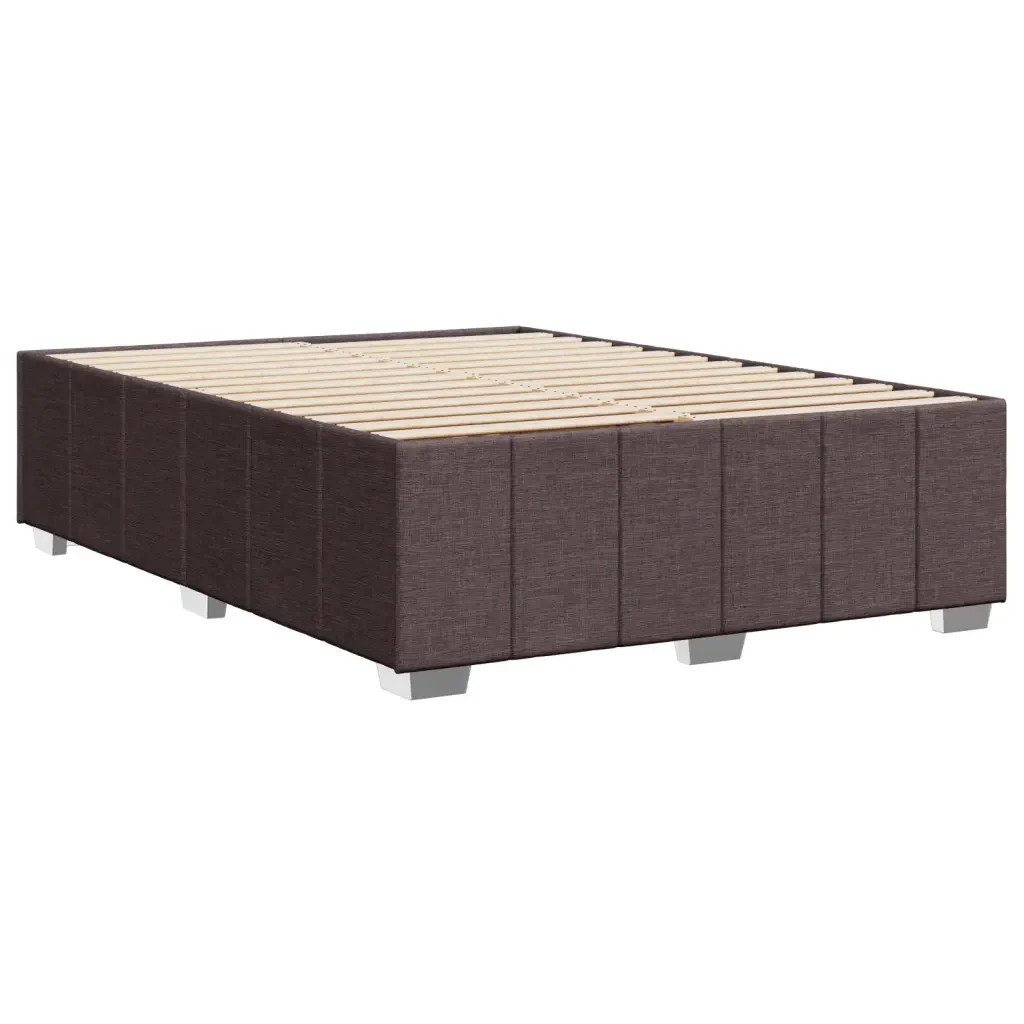 Letto matrimoniale | Letto per adulti | Giroletto senza Materasso Marrone Scuro 140x200 cm Tessuto - Image 6
