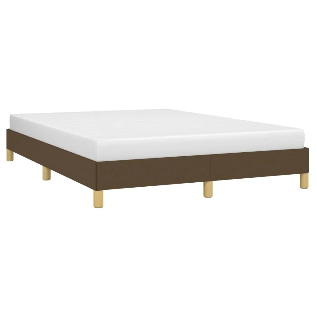 Letto matrimoniale | Letto per adulti | Giroletto senza Materasso Marrone Scuro 140x200 cm Tessuto - Image 3