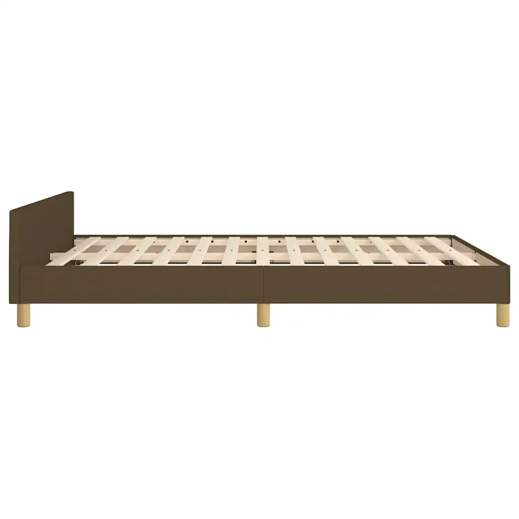 Letto matrimoniale | Letto per adulti | Giroletto senza Materasso Marrone Scuro 140x200 cm Tessuto - Image 6