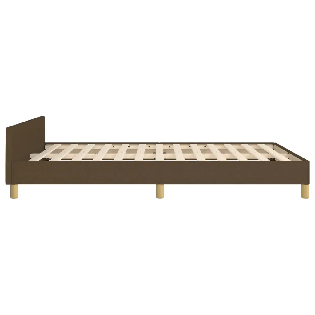 Letto matrimoniale | Letto per adulti | Giroletto senza Materasso Marrone Scuro 140x200 cm Tessuto - Image 7