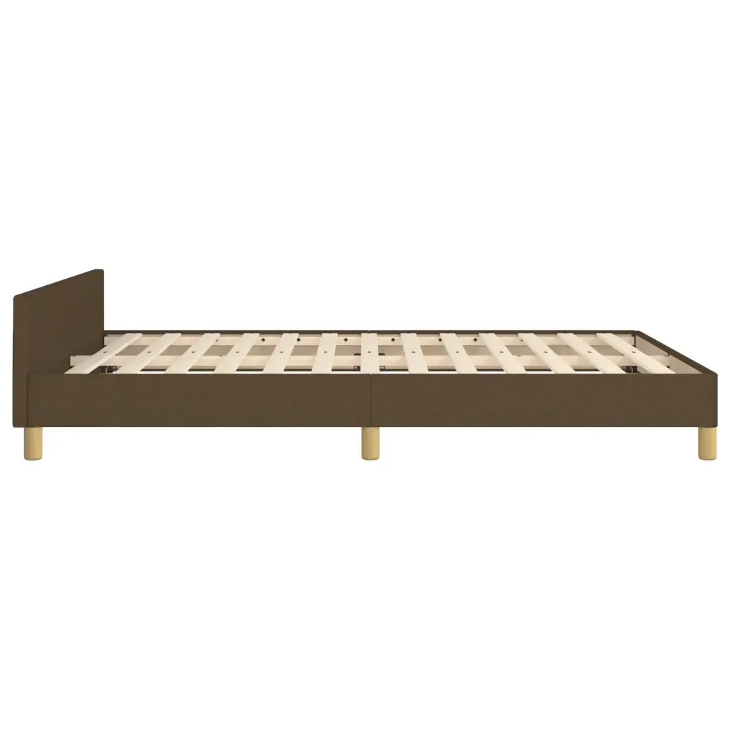Letto matrimoniale | Letto per adulti | Giroletto senza Materasso Marrone Scuro 140x200 cm Tessuto - Image 7
