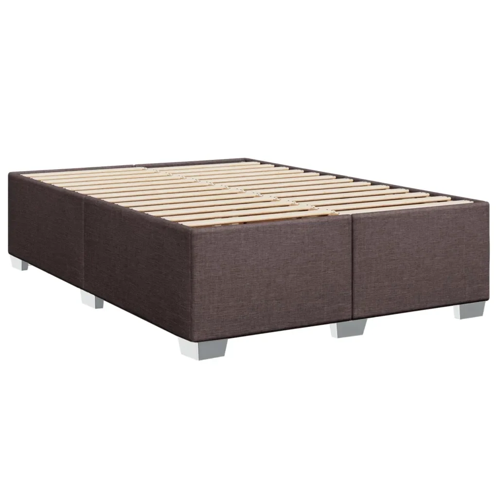 Letto matrimoniale | Letto per adulti | Giroletto senza Materasso Marrone Scuro 160x200 cm Tessuto - Image 4