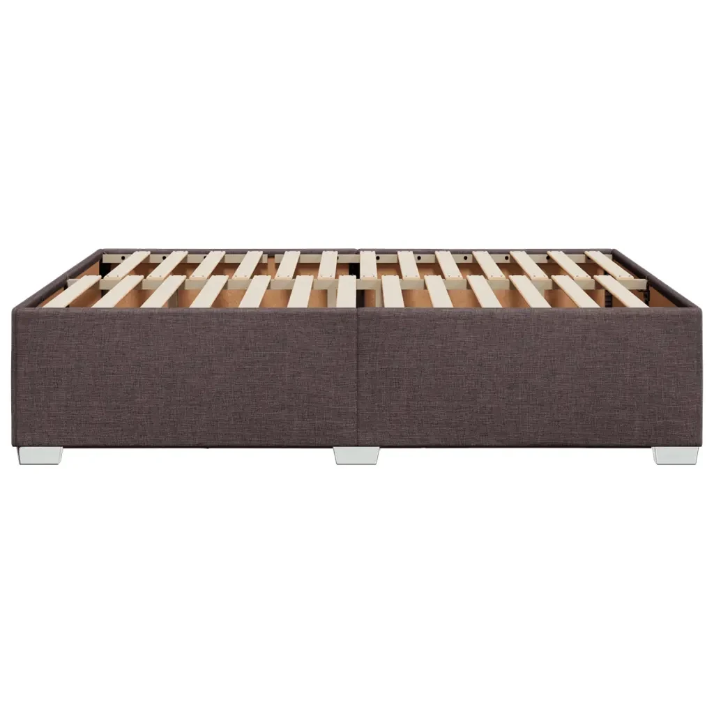Letto matrimoniale | Letto per adulti | Giroletto senza Materasso Marrone Scuro 160x200 cm Tessuto - Image 5
