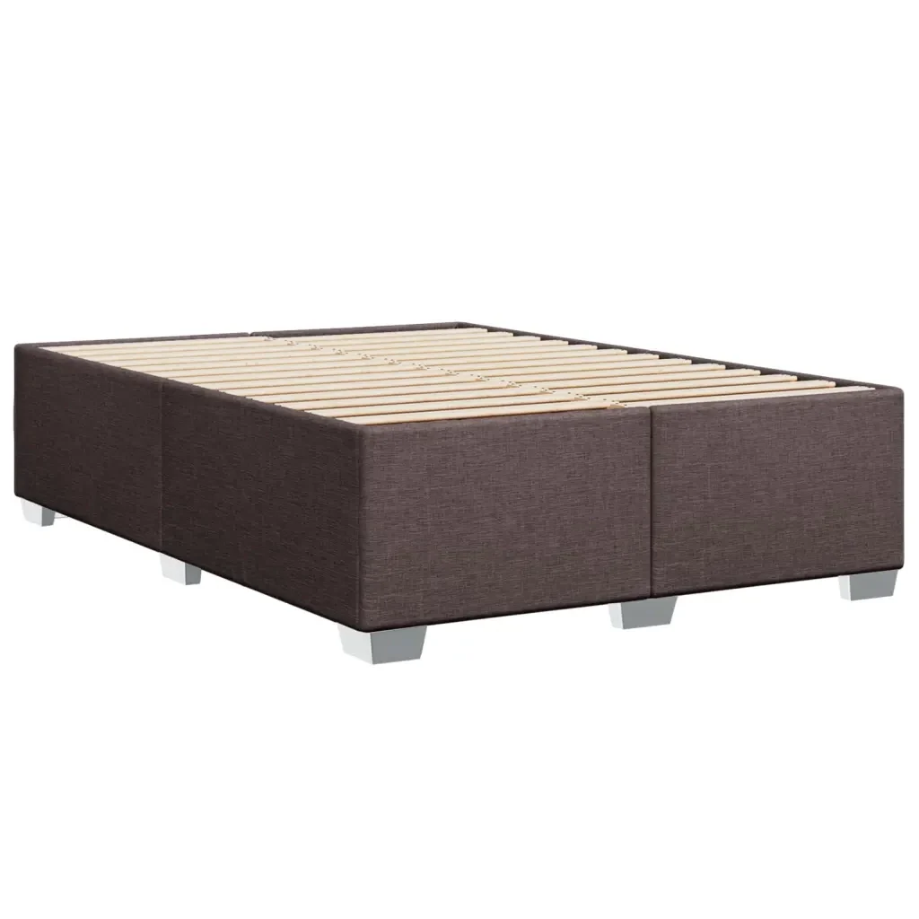 Letto matrimoniale | Letto per adulti | Giroletto senza Materasso Marrone Scuro 160x200 cm Tessuto - Image 6
