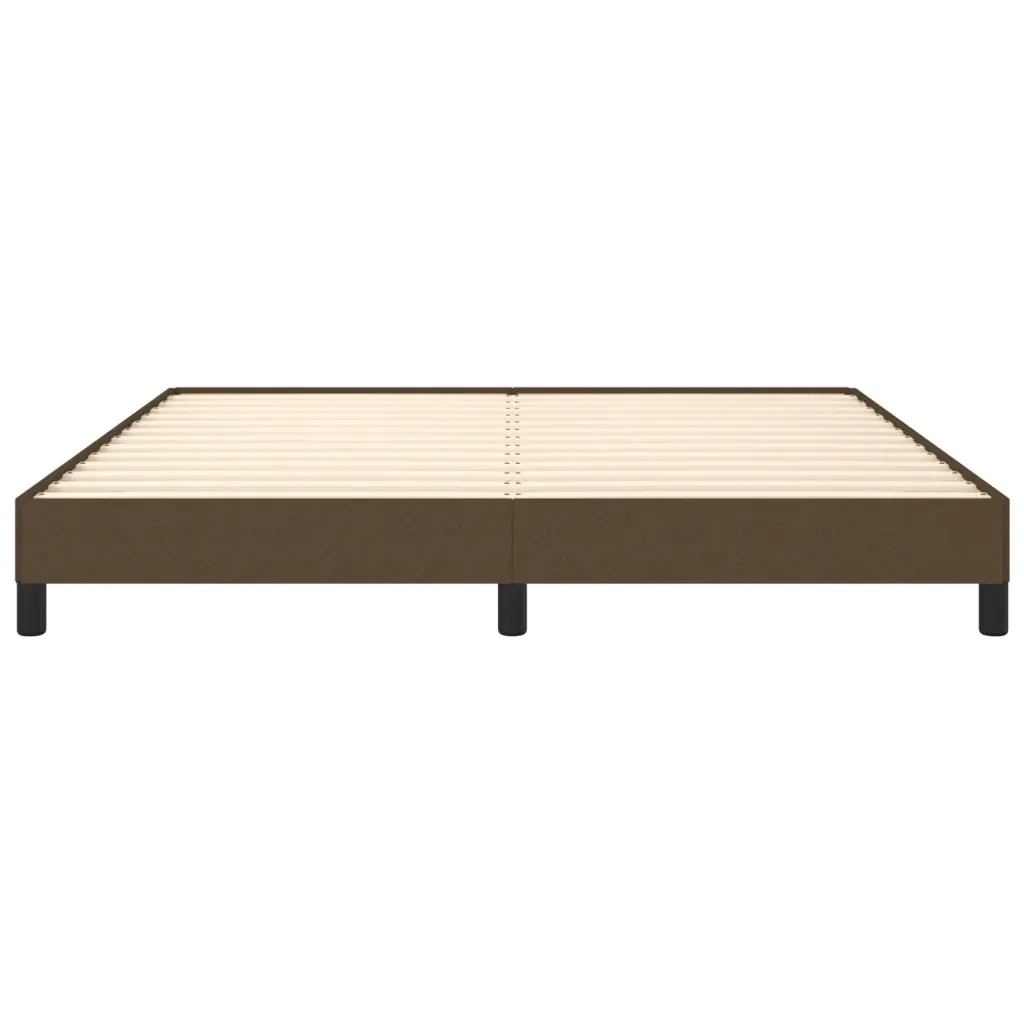 Letto matrimoniale | Letto per adulti | Giroletto senza Materasso Marrone Scuro 160x200 cm Tessuto - Image 5