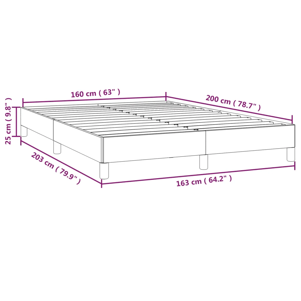 Letto matrimoniale | Letto per adulti | Giroletto senza Materasso Marrone Scuro 160x200 cm Tessuto - Image 9