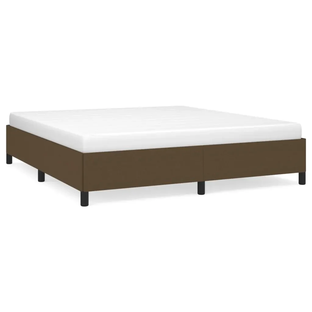 Letto matrimoniale | Letto per adulti | Giroletto senza Materasso Marrone Scuro 160x200 cm Tessuto