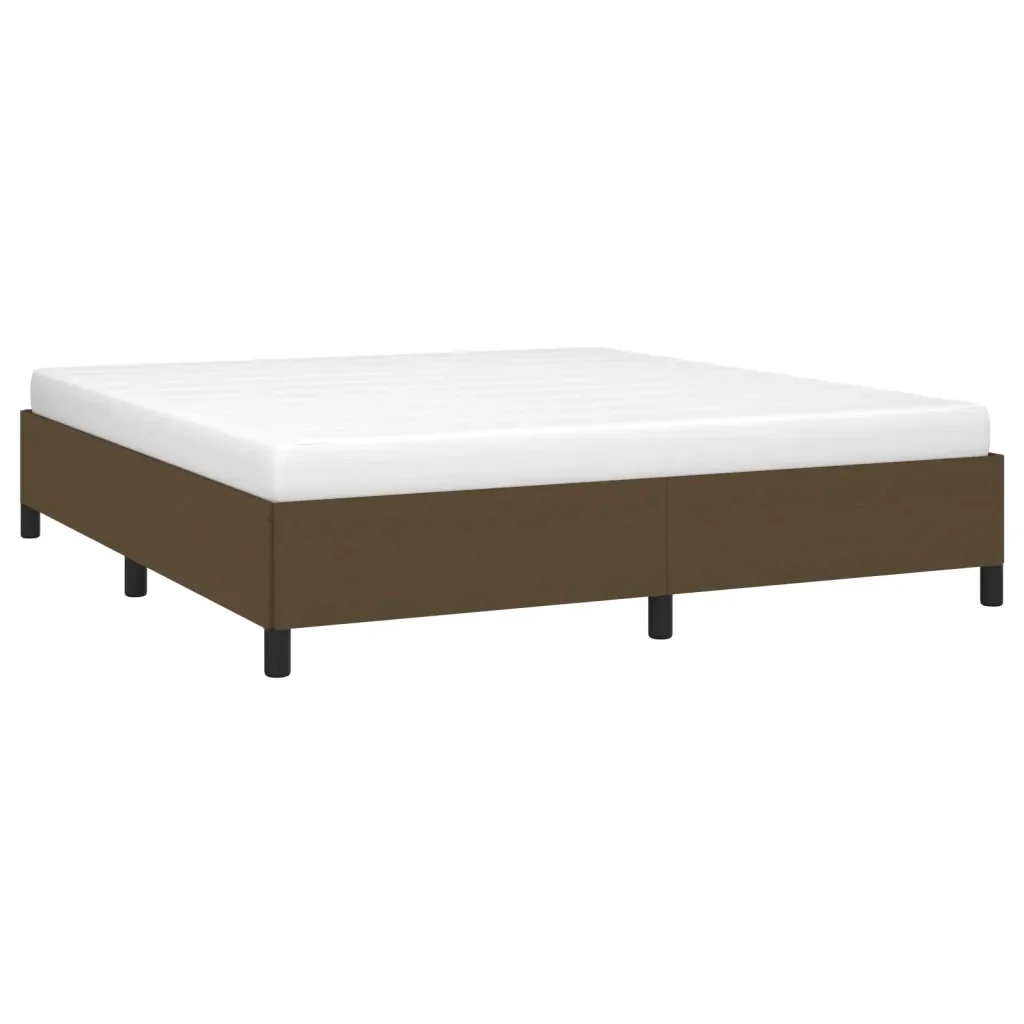 Letto matrimoniale | Letto per adulti | Giroletto senza Materasso Marrone Scuro 160x200 cm Tessuto - Image 3