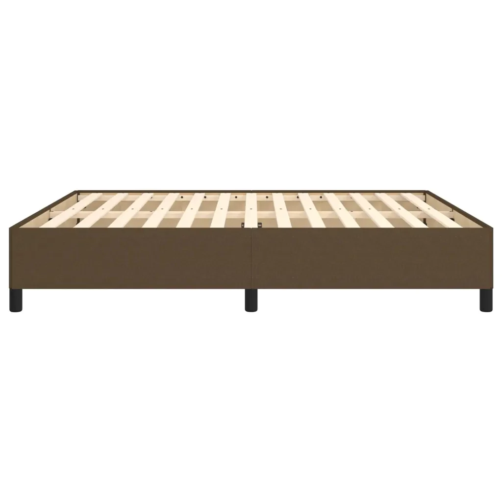 Letto matrimoniale | Letto per adulti | Giroletto senza Materasso Marrone Scuro 160x200 cm Tessuto - Image 6