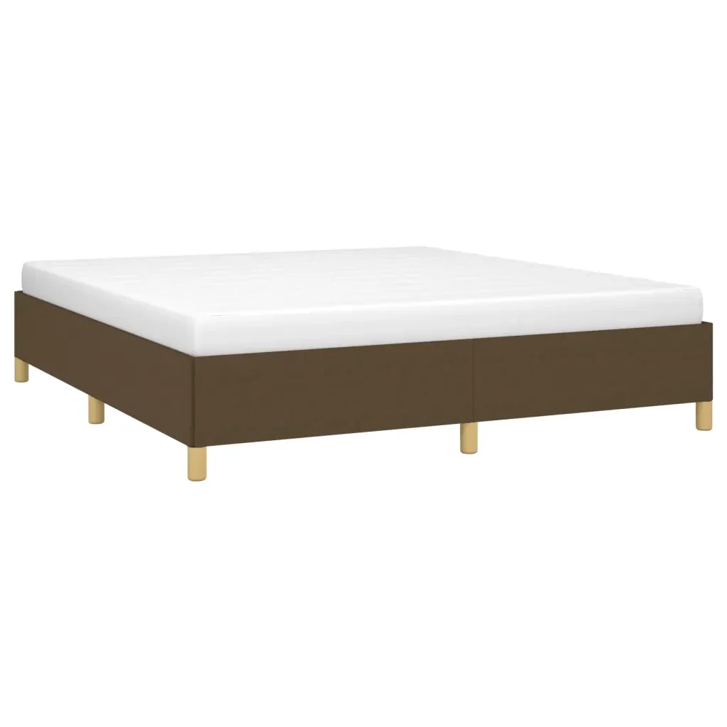 Letto matrimoniale | Letto per adulti | Giroletto senza Materasso Marrone Scuro 160x200 cm Tessuto - Image 4