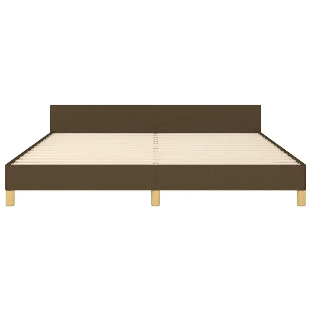 Letto matrimoniale | Letto per adulti | Giroletto senza Materasso Marrone Scuro 160x200 cm Tessuto - Image 5