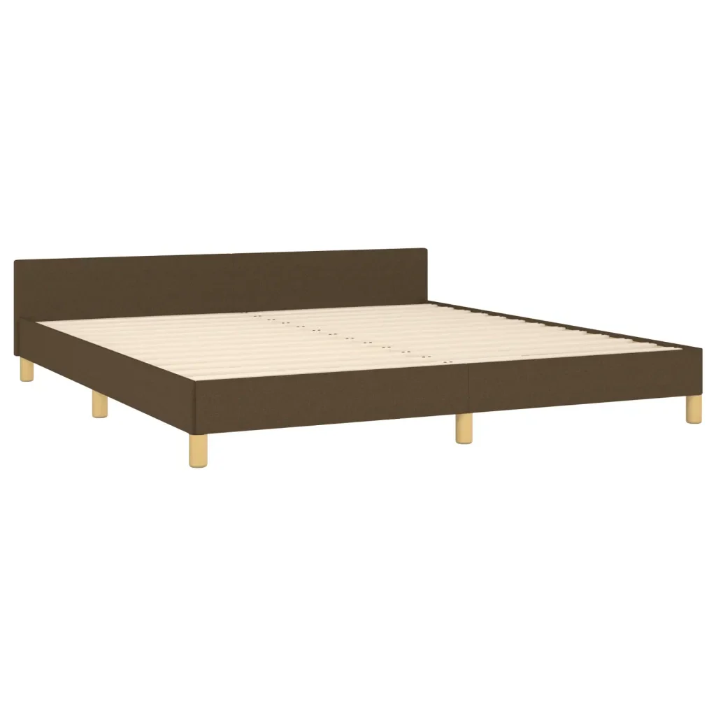 Letto matrimoniale | Letto per adulti | Giroletto senza Materasso Marrone Scuro 160x200 cm Tessuto - Image 5
