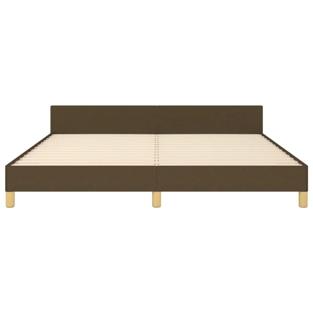 Letto matrimoniale | Letto per adulti | Giroletto senza Materasso Marrone Scuro 160x200 cm Tessuto - Image 6