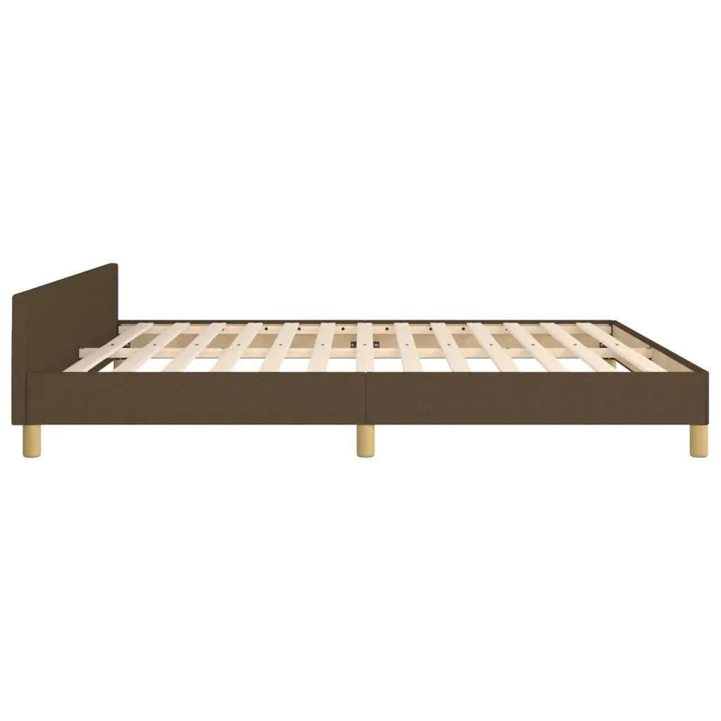 Letto matrimoniale | Letto per adulti | Giroletto senza Materasso Marrone Scuro 160x200 cm Tessuto - Image 7