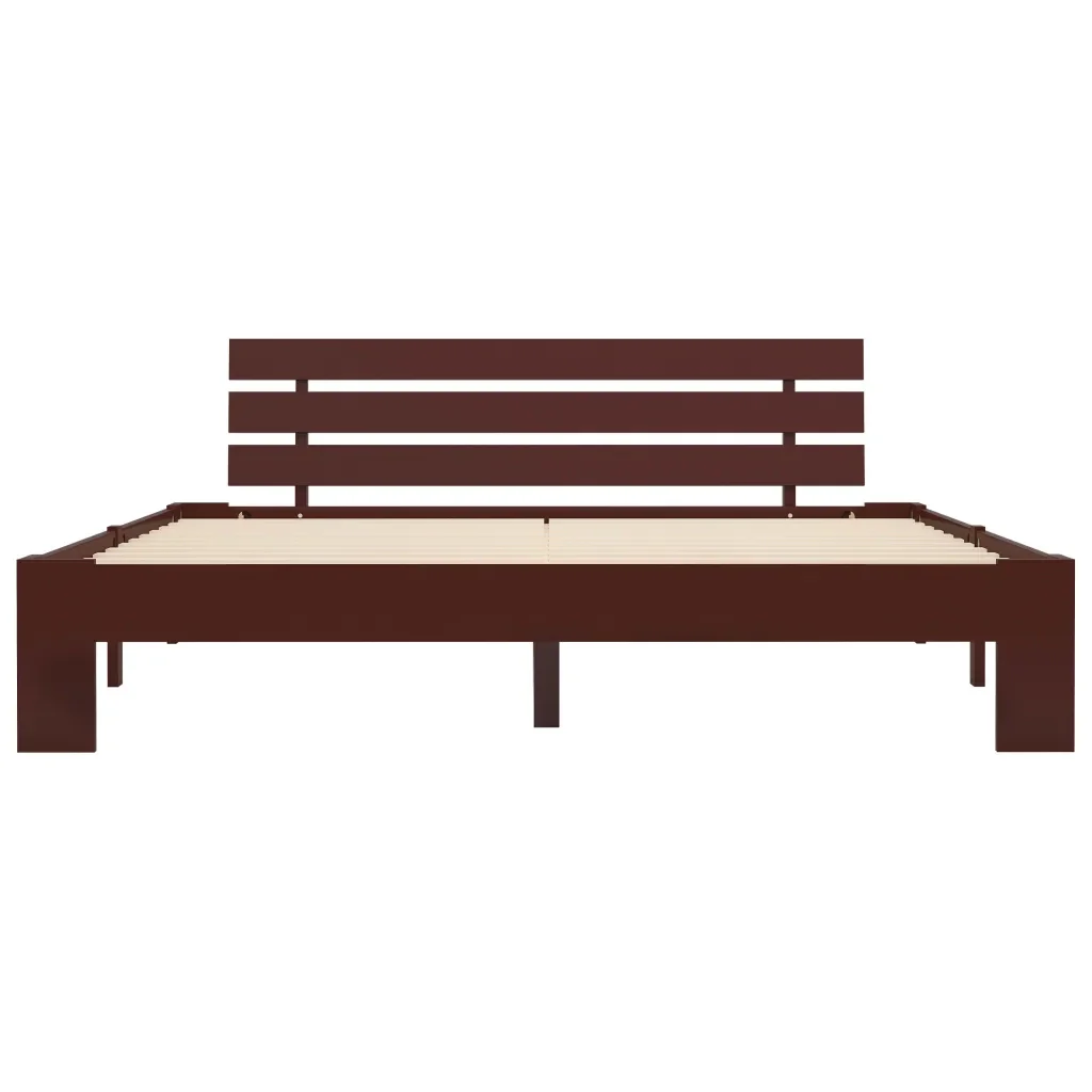 Letto matrimoniale | Letto per adulti | Giroletto senza Materasso Marrone Scuro 180x200 cm in Pino - Image 4