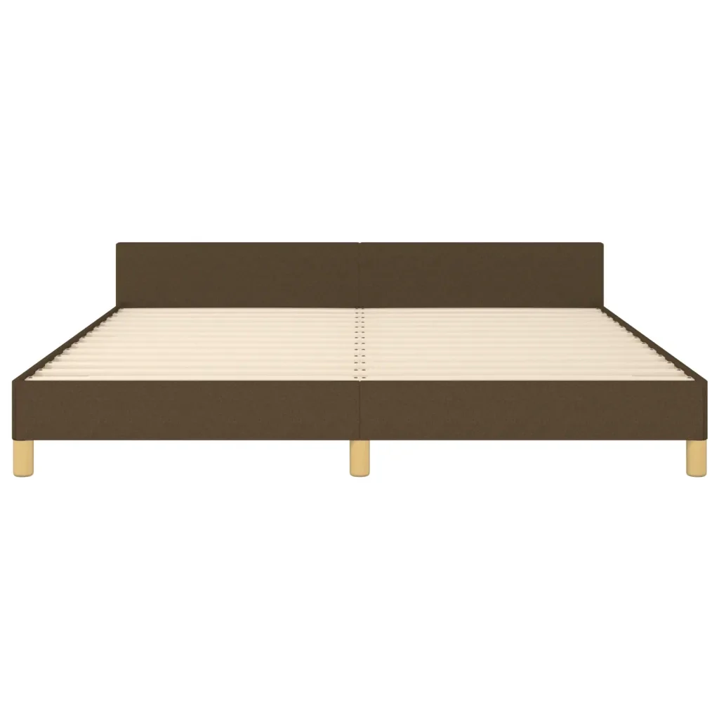 Letto matrimoniale | Letto per adulti | Giroletto senza Materasso Marrone Scuro 180x200 cm Tessuto - Image 6