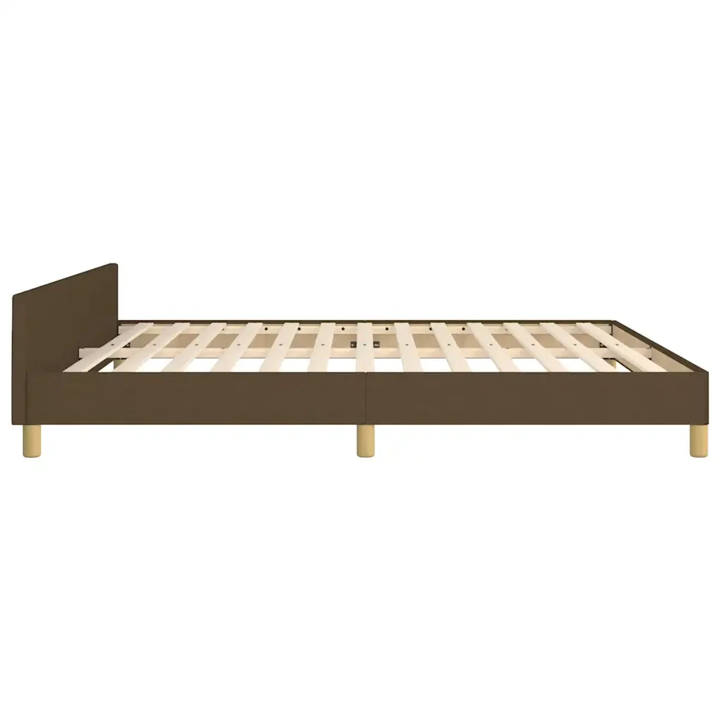 Letto matrimoniale | Letto per adulti | Giroletto senza Materasso Marrone Scuro 180x200 cm Tessuto - Image 6