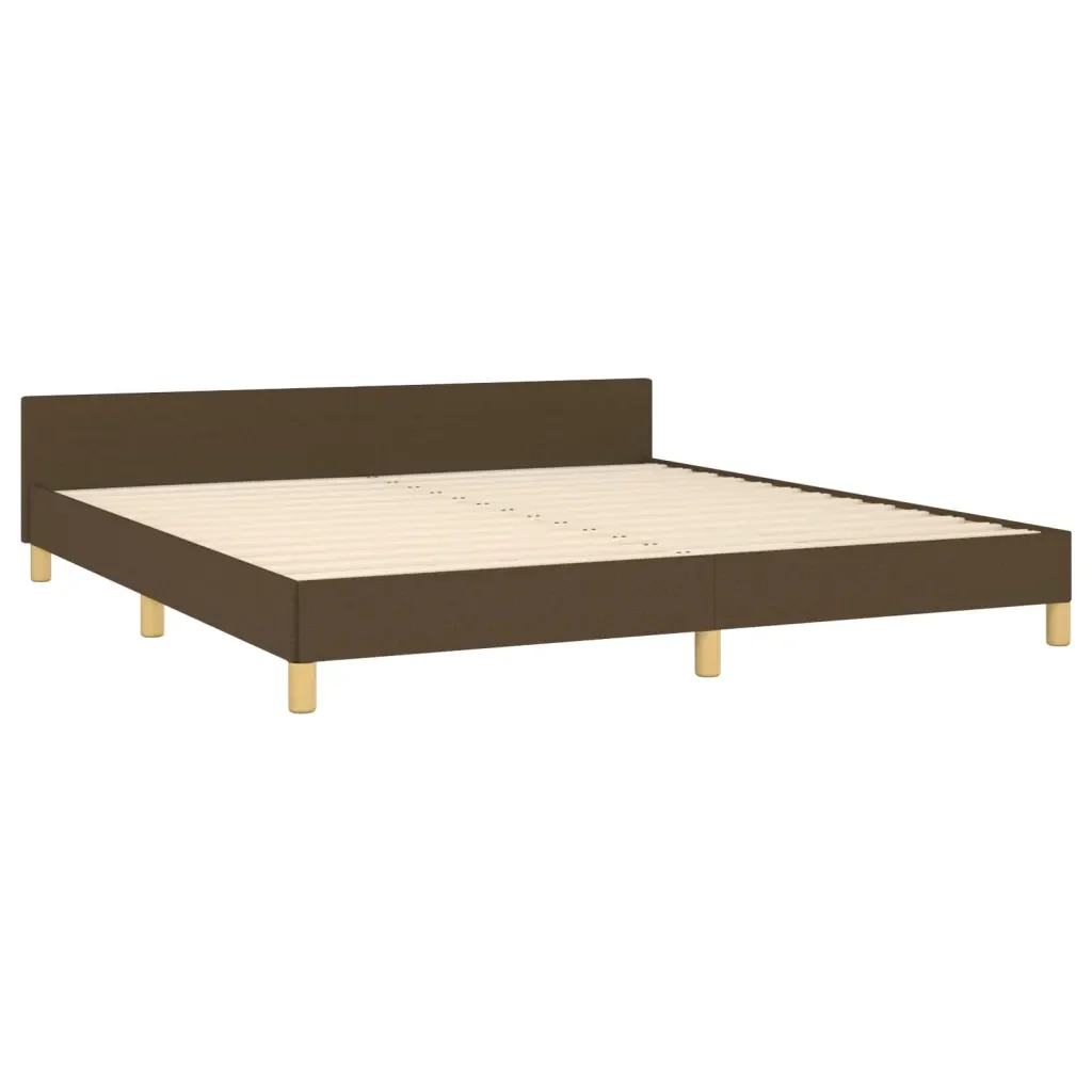 Letto matrimoniale | Letto per adulti | Giroletto senza Materasso Marrone Scuro 180x200 cm Tessuto - Image 5