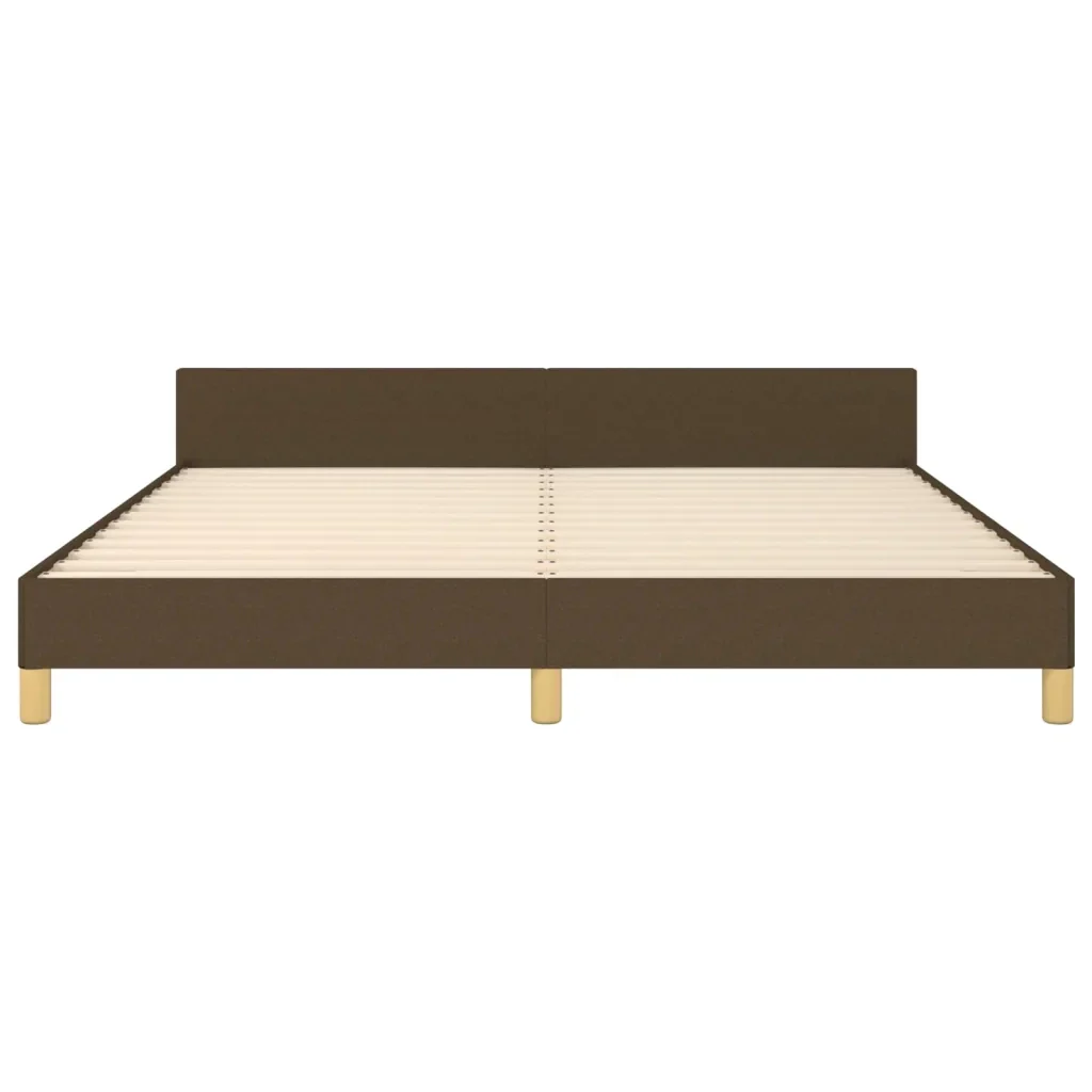 Letto matrimoniale | Letto per adulti | Giroletto senza Materasso Marrone Scuro 180x200 cm Tessuto - Image 6